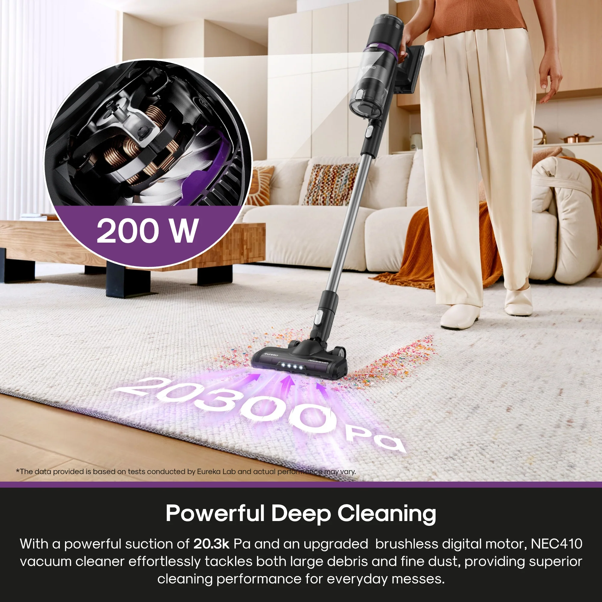 Eureka Cordless Vacuum Cleaner Lightweight, ReactiClean 410